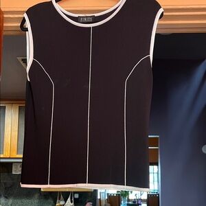 Finity Black and White Contrast Tank Top